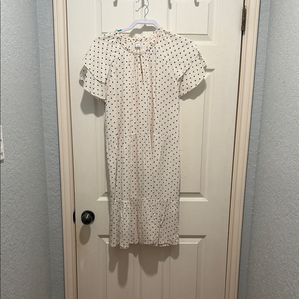 Old Navy Cream Dress with Black Polka Dots